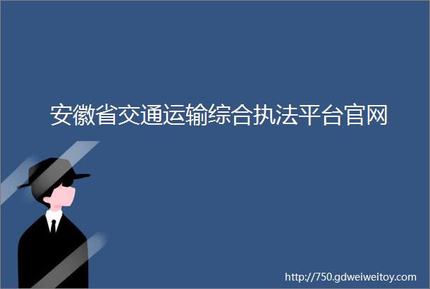 安徽省交通运输综合执法平台官网